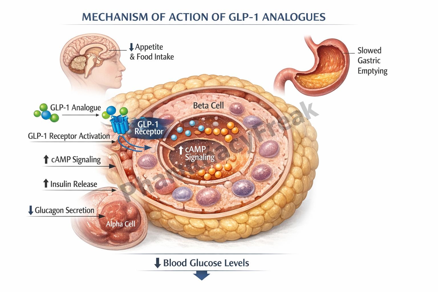 Mechanism of Action of GLP-1 Analogues