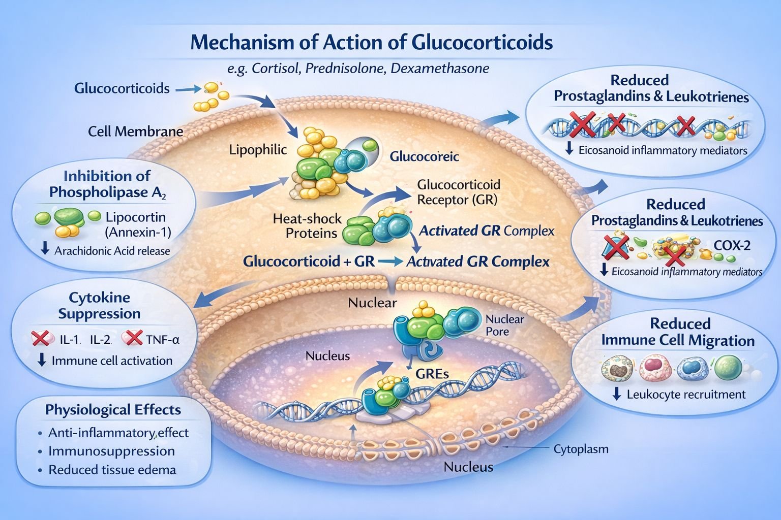 Mechanism of Action of Glucocorticoids