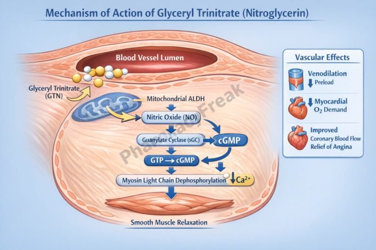 MOA of Glyceryl Trinitrate