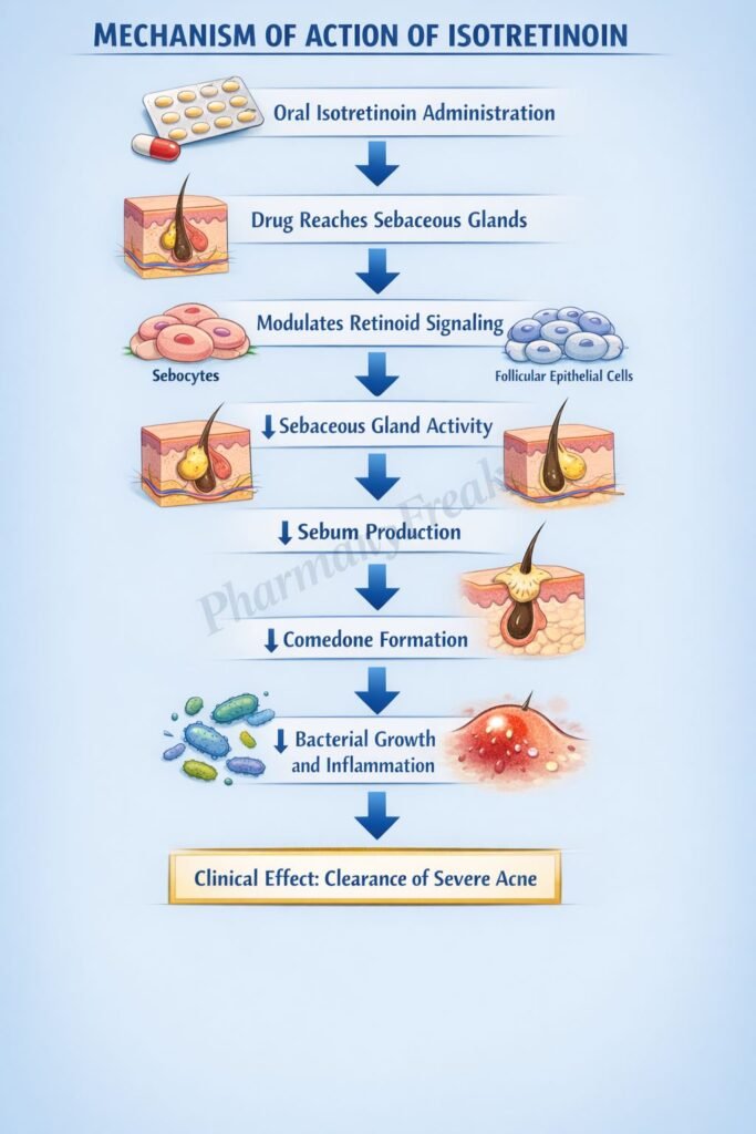 Mechanism of Action of Isotretinoin Flowchar