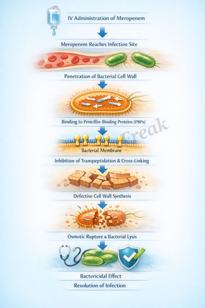 Mechanism of Action of Meropenem Flowchart