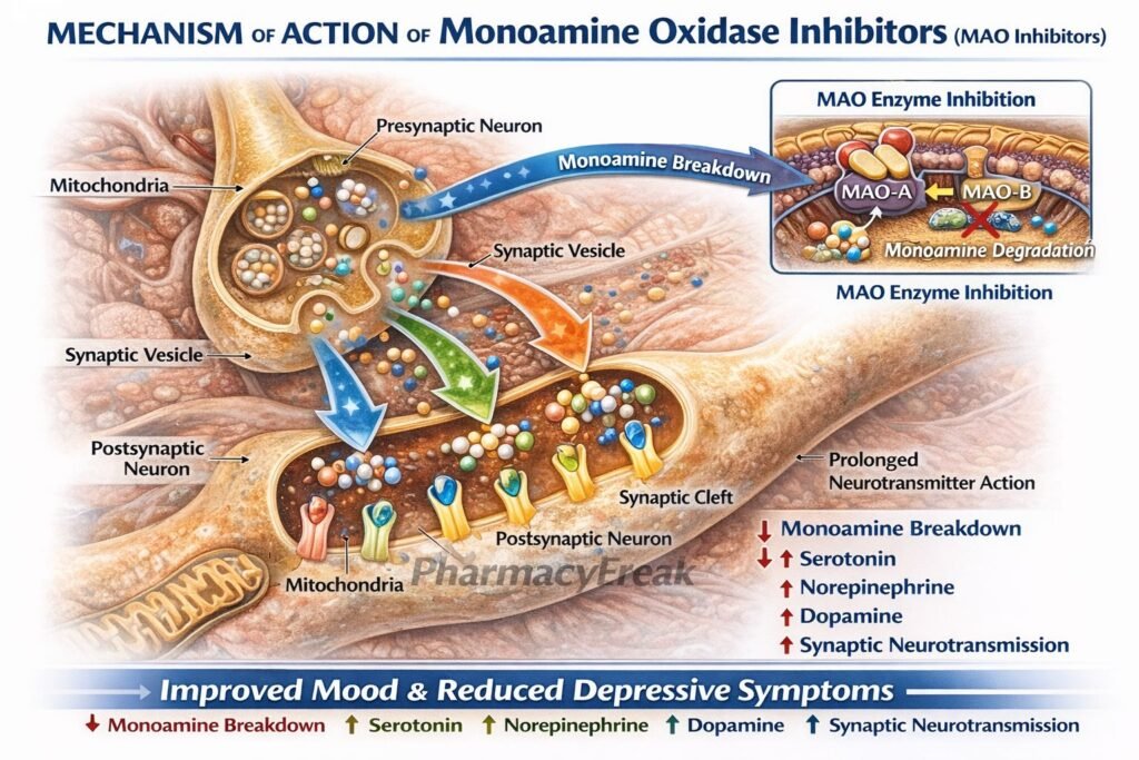 Mechanism of action of MAO Inhibitors