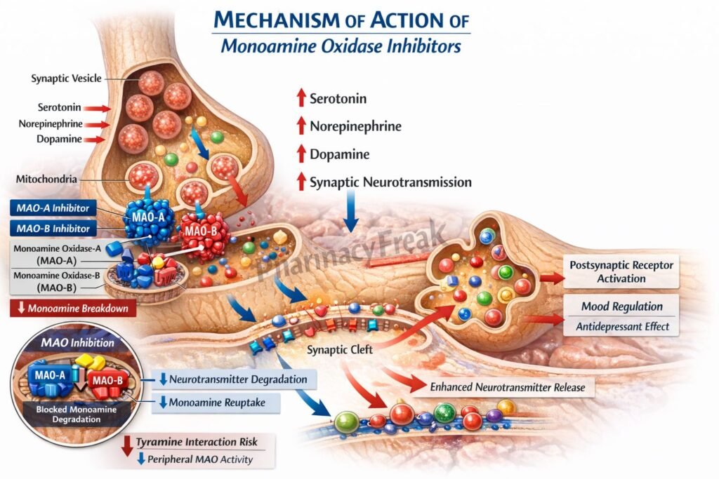 Mechanism of action of MAO Inhibitors