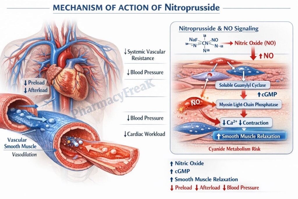 MOA of Sodium Nitroprusside