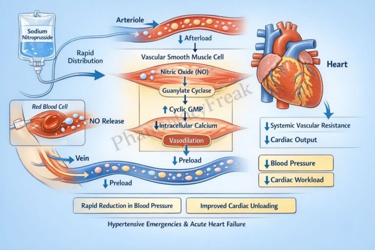 Mechanism of action of Sodium Nitroprusside