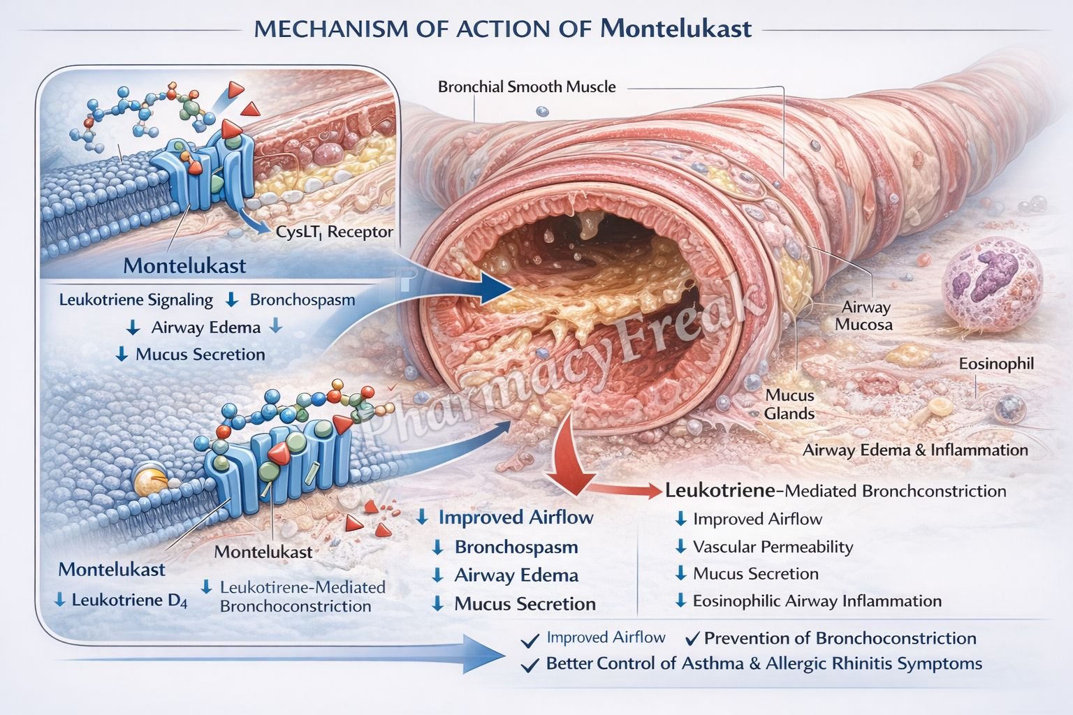 Mechanism of action of Montelukast