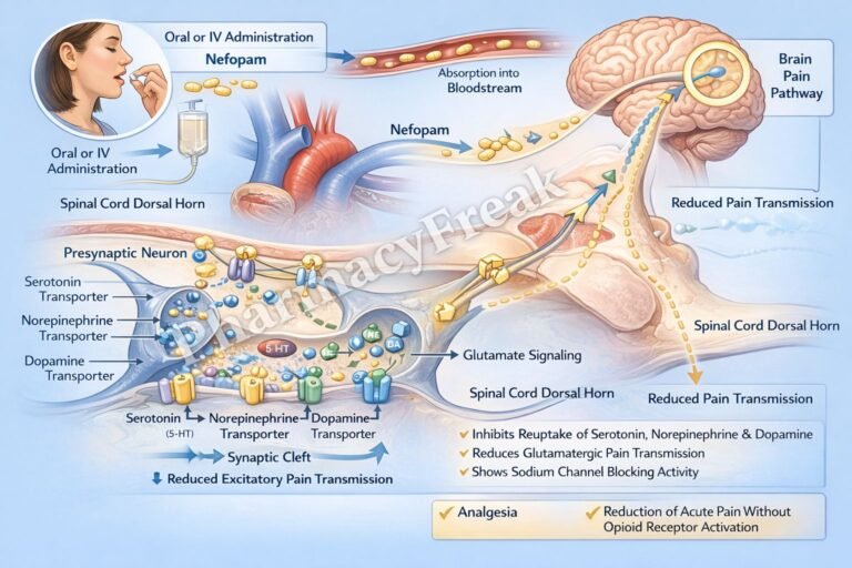 Mechanism of action of Nefopam