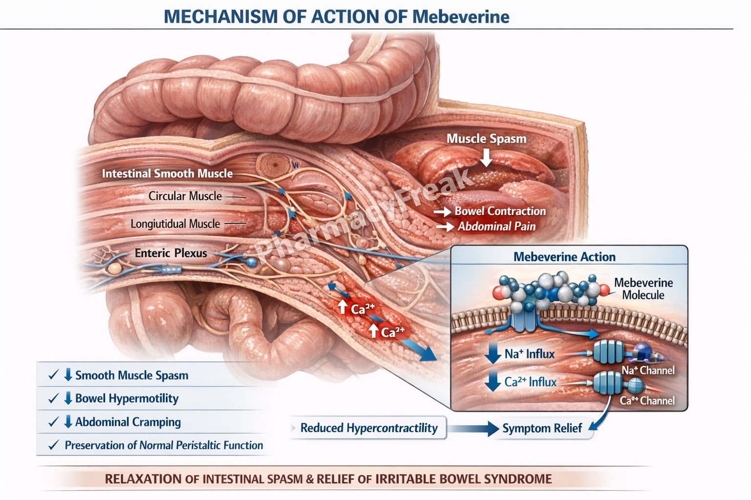 MOA of Mebeverine