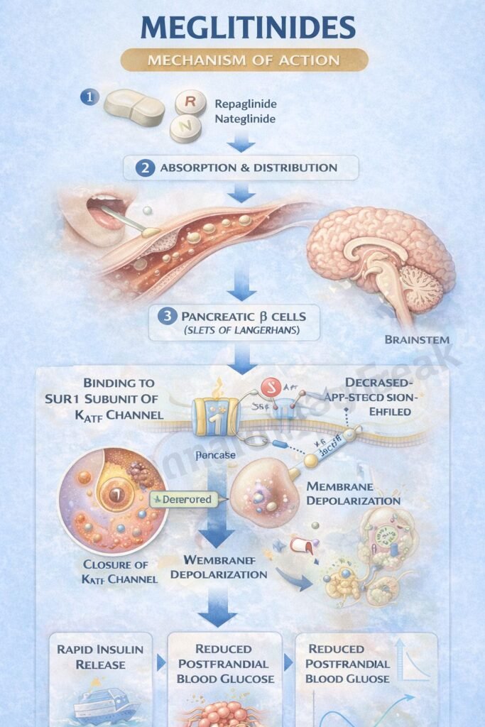 Mechanism of Action of Meglitinides Flowchart