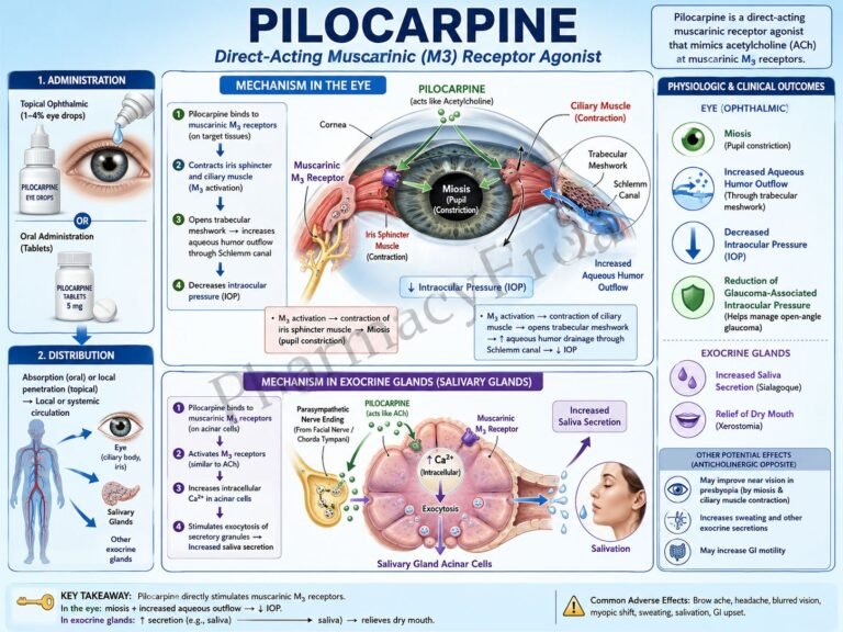 Mechanism of action of Pilocarpine