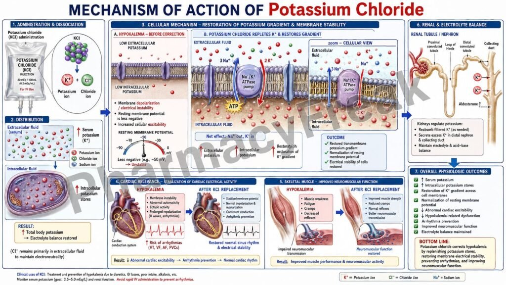 Mechanism of action of Potassium Chloride