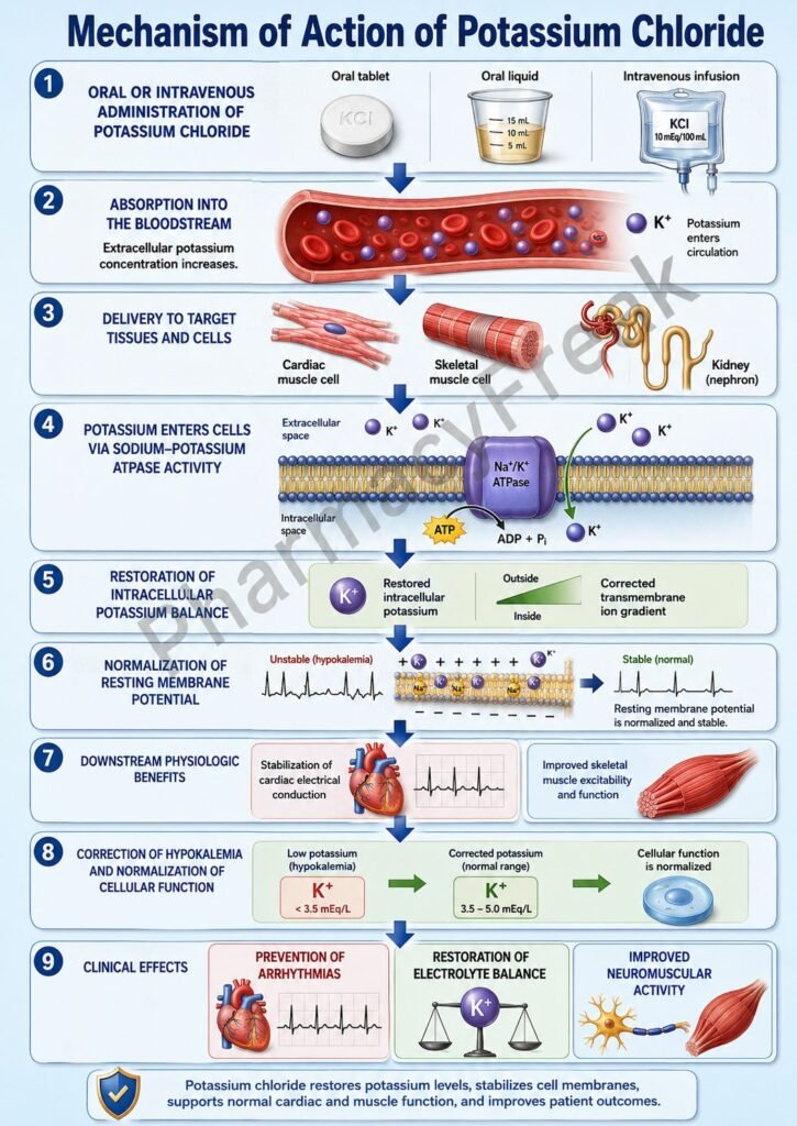 Mechanism of Action of Potassium Chloride Flowchart