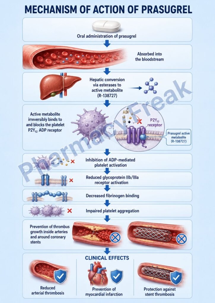 Mechanism of Action of Prasugrel Flowchart