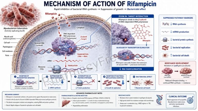 Mechanism of action of Rifampicin