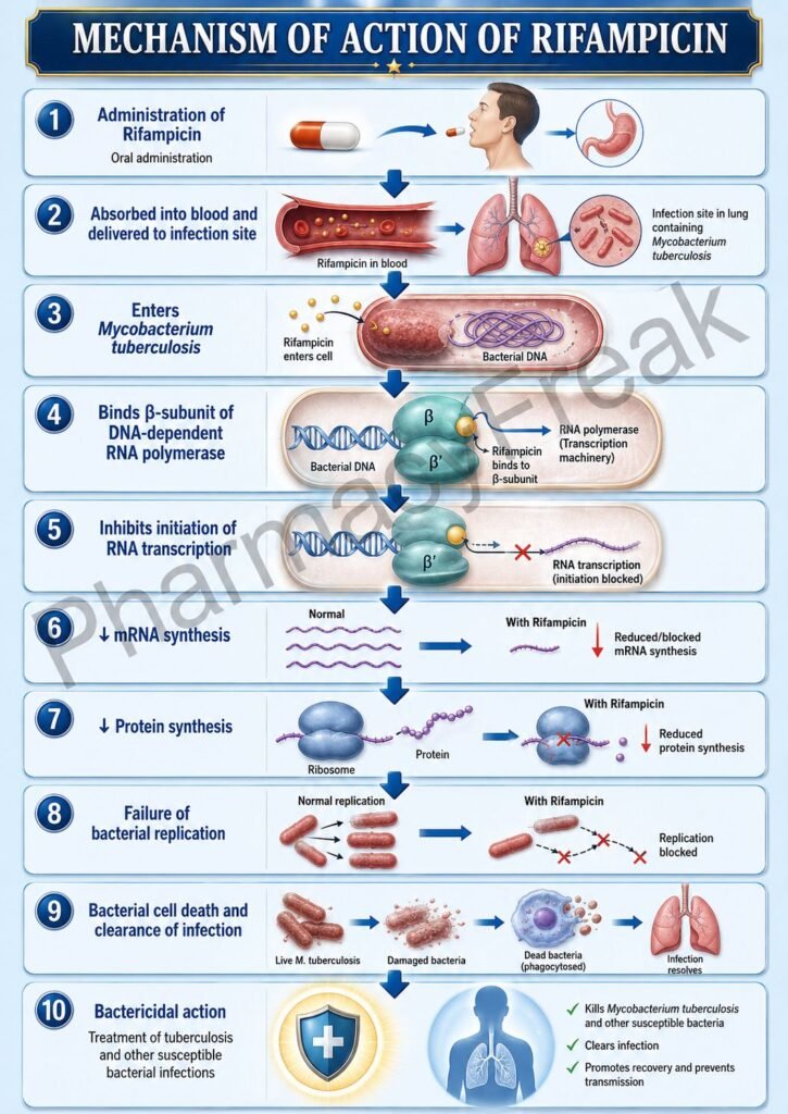 Mechanism of Action of Rifampicin Flowchart