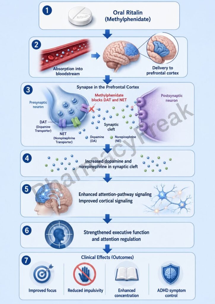 Mechanism of Action of Ritalin Flowchart