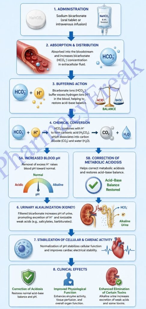 Mechanism of Action of Sodium Bicarbonate Flowchart