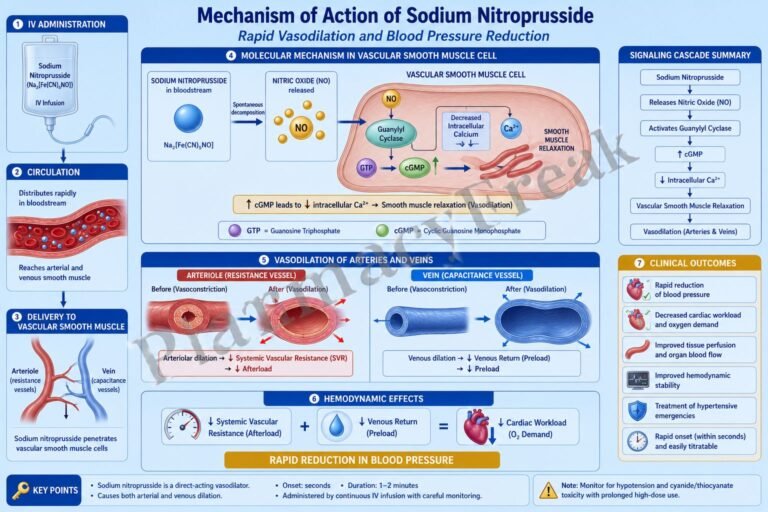 Mechanism of action of Sodium Nitroprusside