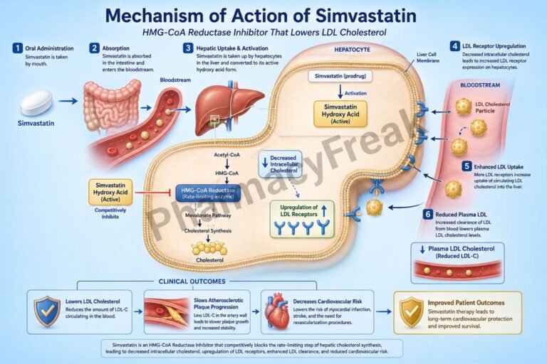 Mechanism of action of Simvastatin
