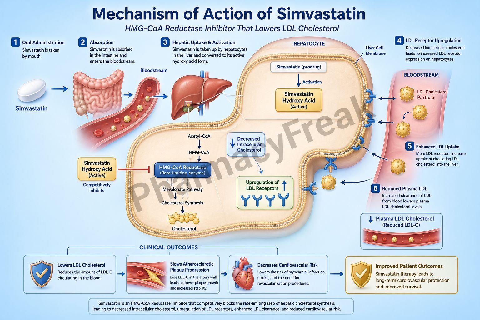 Mechanism of action of Simvastatin