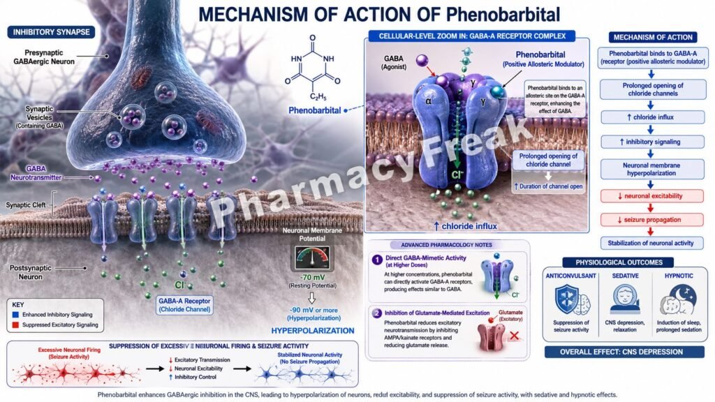 Mechanism of action of Phenobarbital