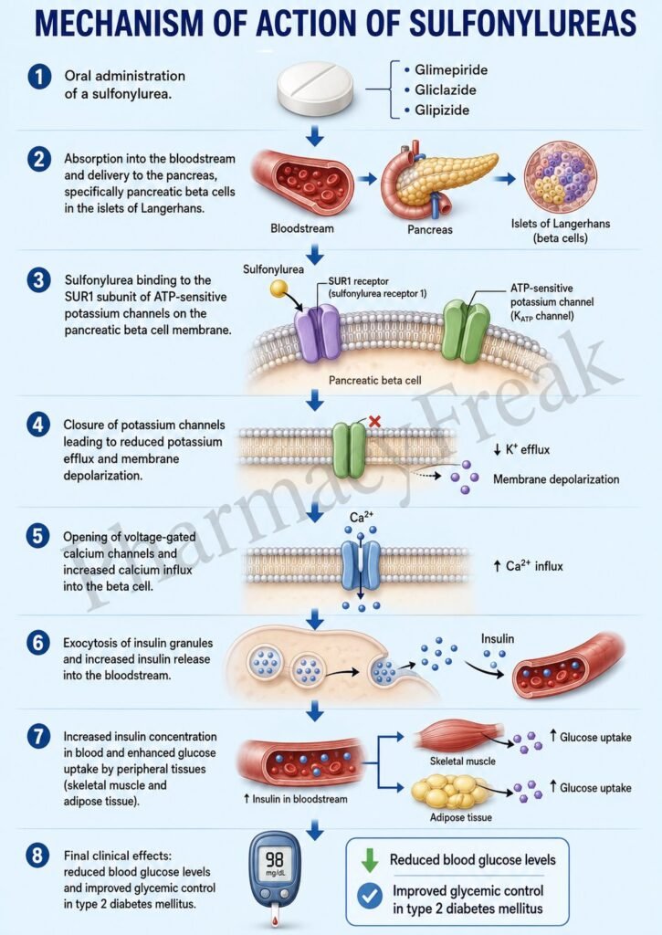 Mechanism of Action of Sulfonylureas Flowchart