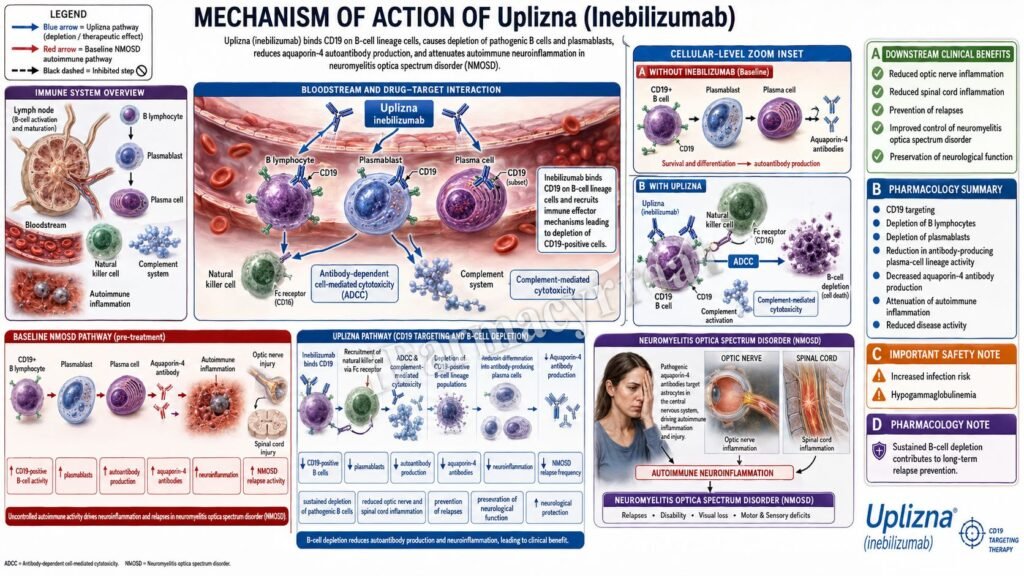 Uplizna Mechanism of Action