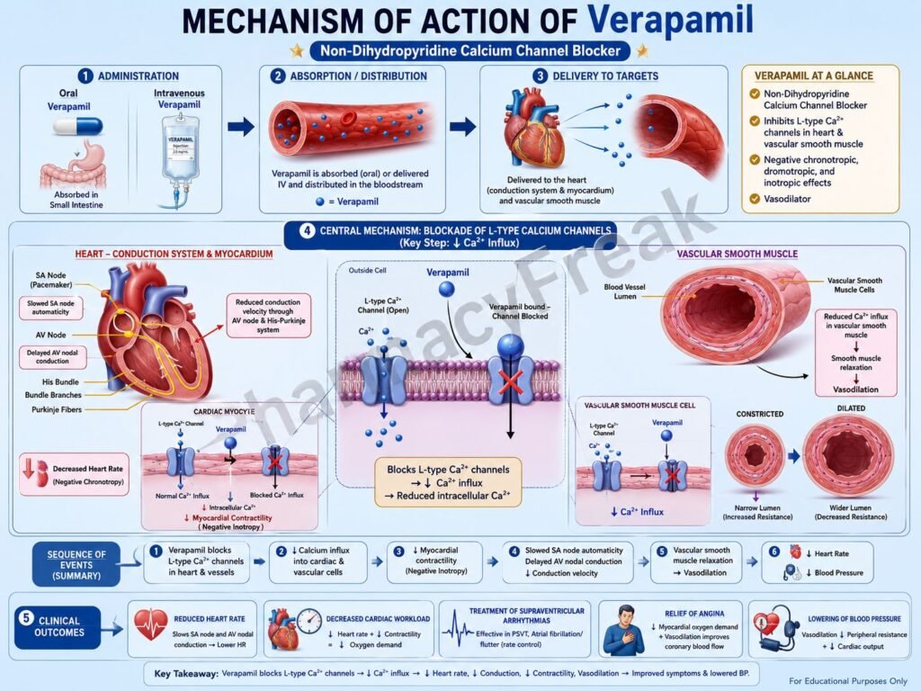 Verapamil Mechanism of action