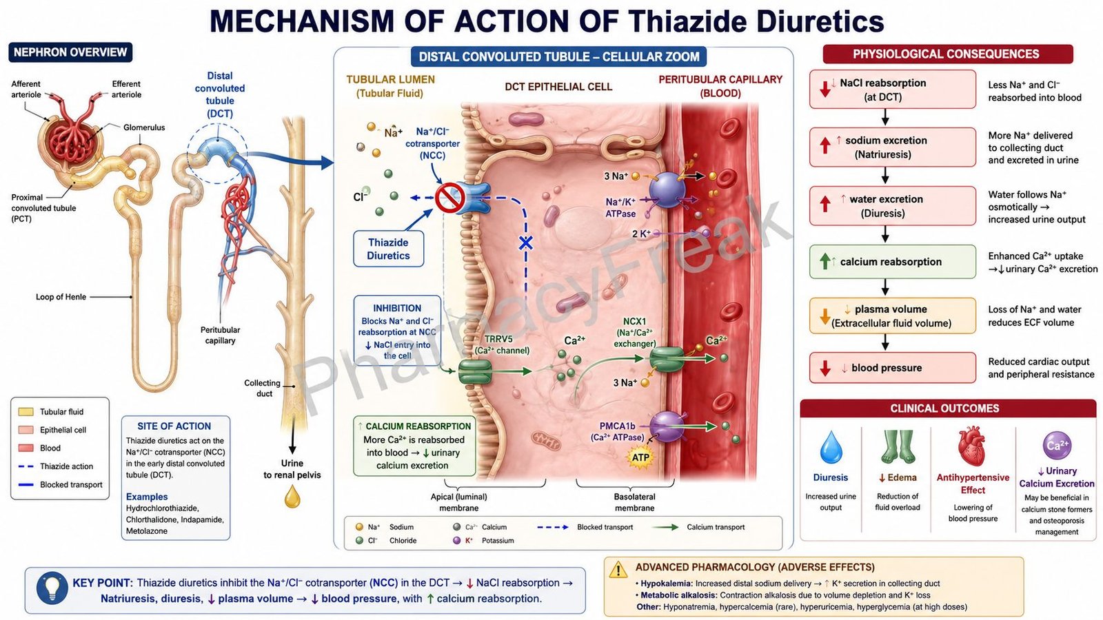 Mechanism of action of Thiazide Diuretics