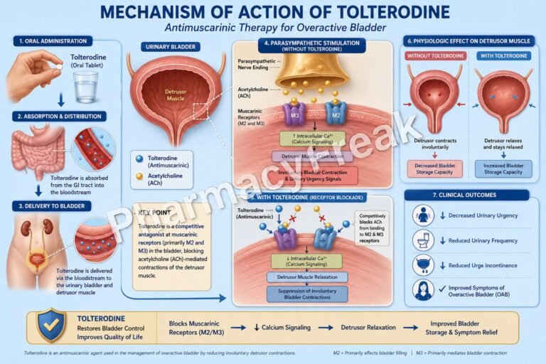 Mechanism of action of tolterodine