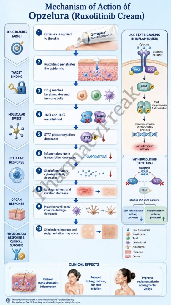 Mechanism of Action of Opzelura Flowchart