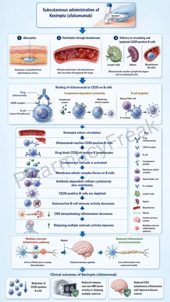 Mechanism of Action of Kesimpta Flowchart