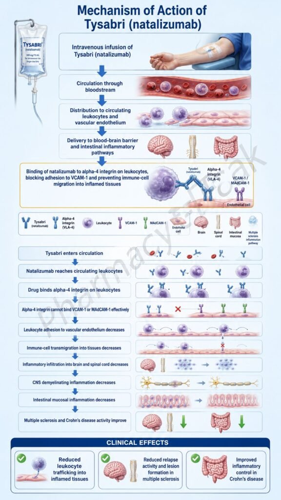 Mechanism of Action of Tysabri Flowchart