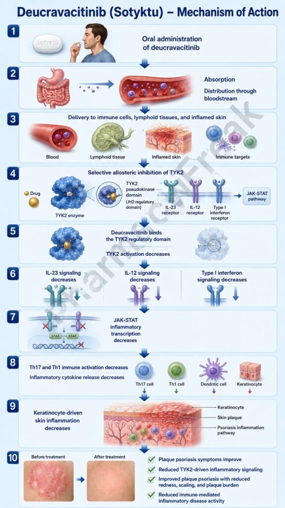 Mechanism of Action of Deucravacitinib Flowchart