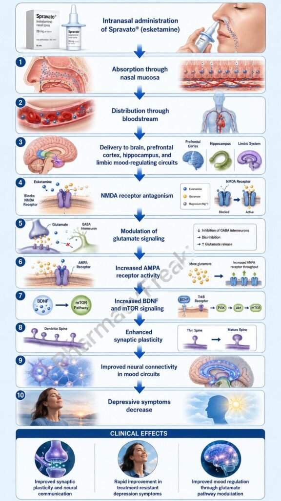Mechanism of Action of Spravato Flowchart